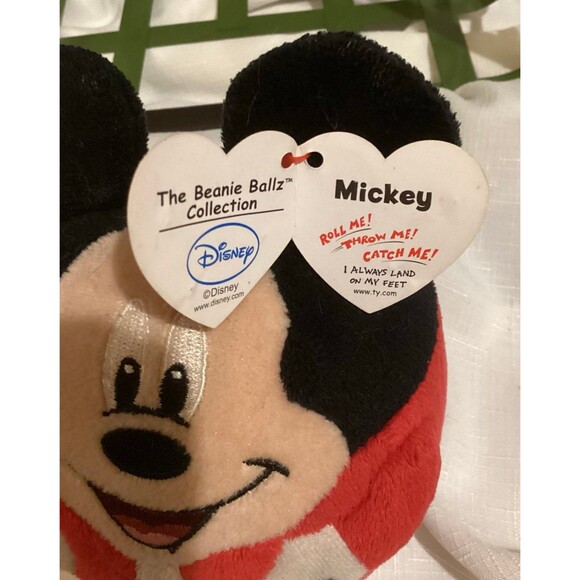 TY Disney Mickey Mouse & Minnie Mouse Beanie Ballz Plush Christmas with Tags - Picture 6 of 9